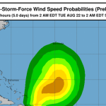 La tormenta Franklin se desplaza a 5 km/h y el acumulado de lluvia alcanzaría hasta 15 pulgadas