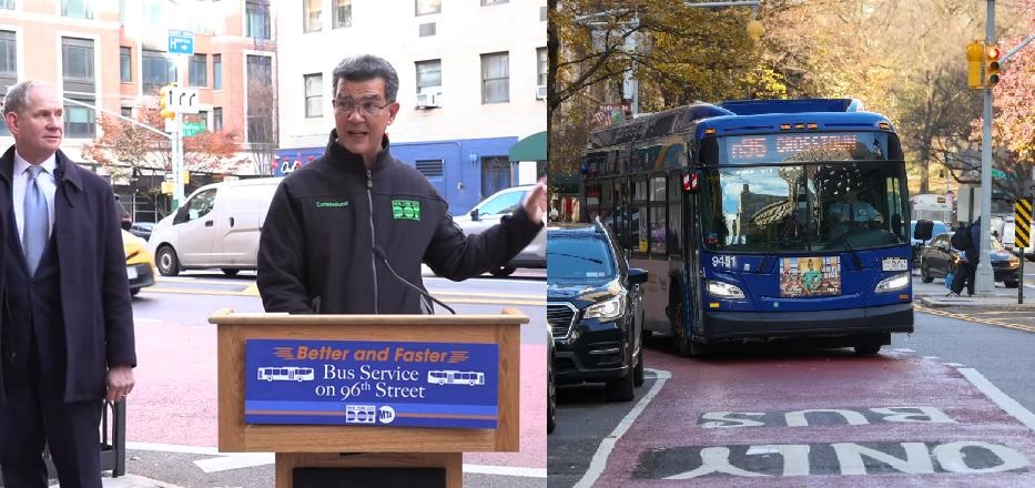 NYC rediseña calle 96 de Manhattan con carriles exclusivos para autobuses